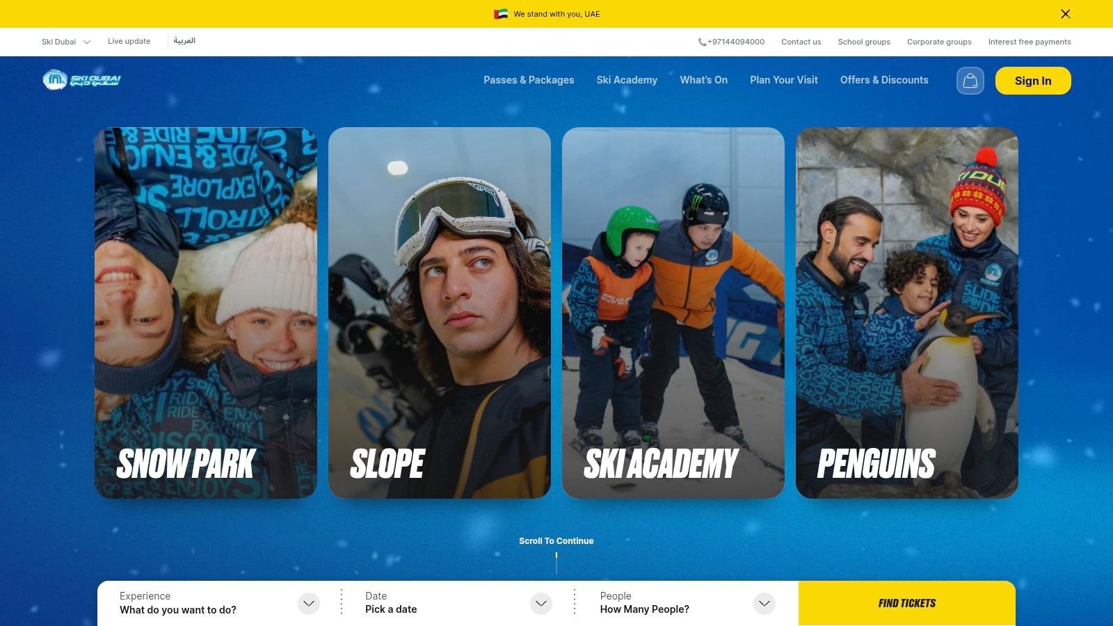 Ski Dubai (Mall of the Emirates – Snow Park, Lessons, Penguins)